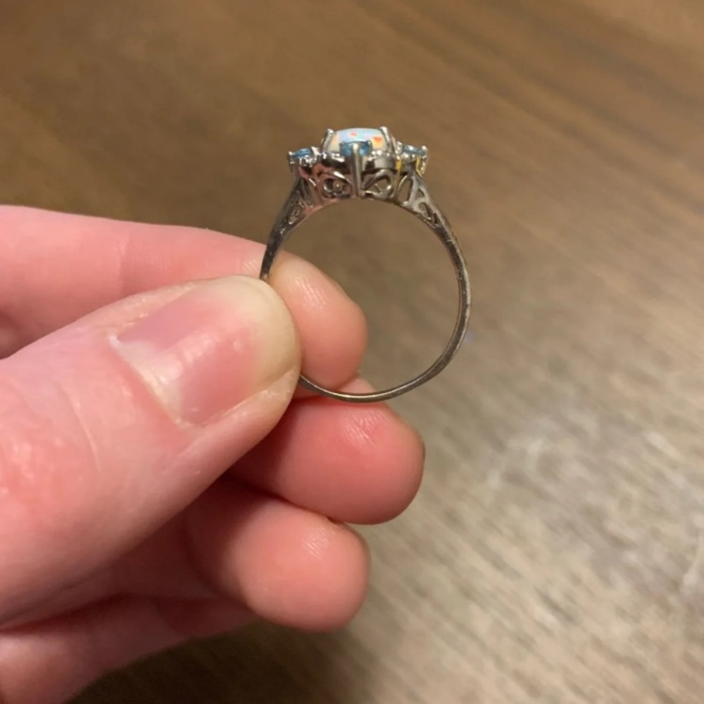 Opal sterling silver ring